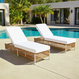 Outdoor Rope Lounge Chairs Set of 2 with Thick Cushions