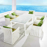 7-Piece Outdoor Rattan Wicker Dinning Table Set