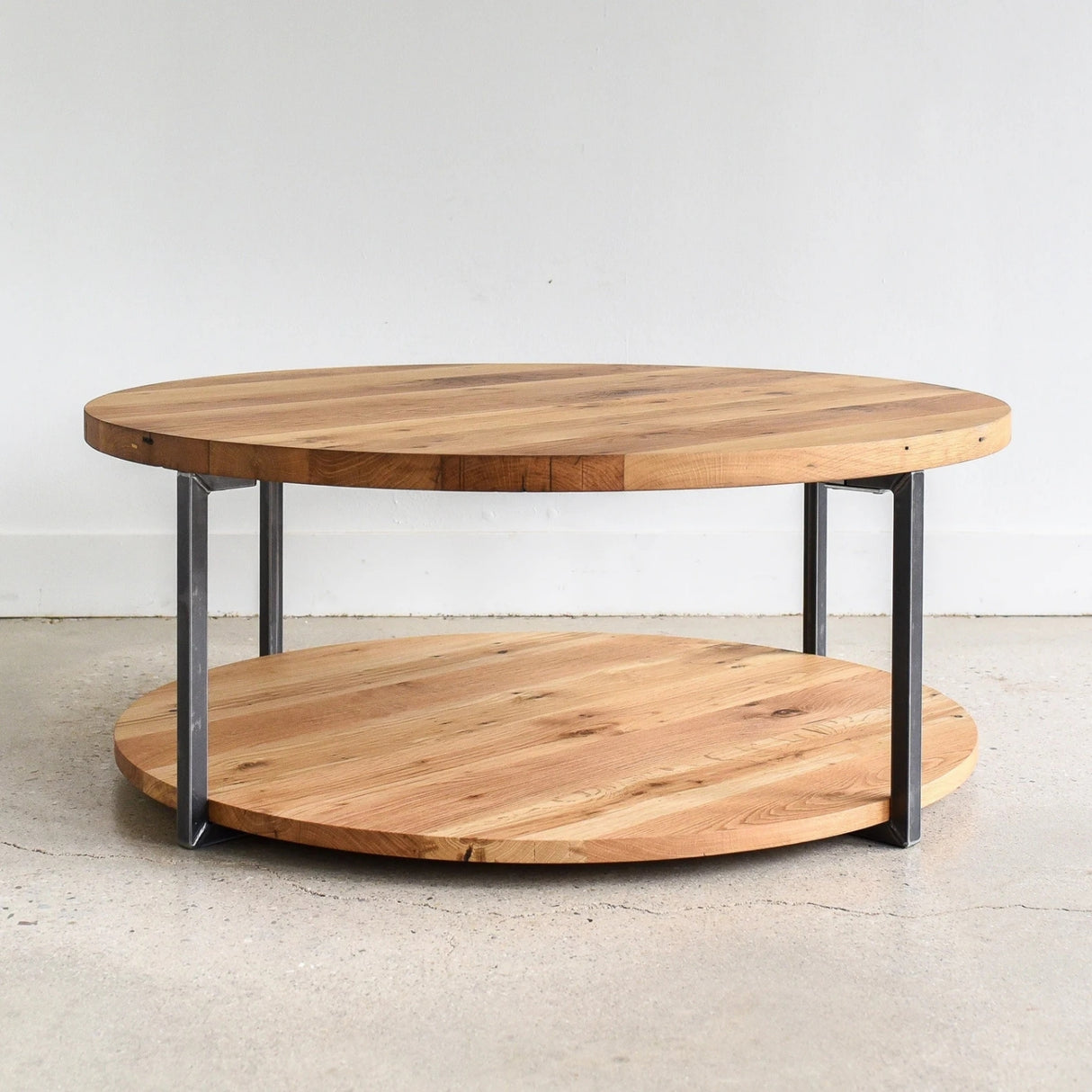 Sheesham Wood Top 2-Tier Round Coffee Table