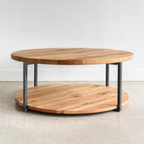 Sheesham Wood Top 2-Tier Round Coffee Table