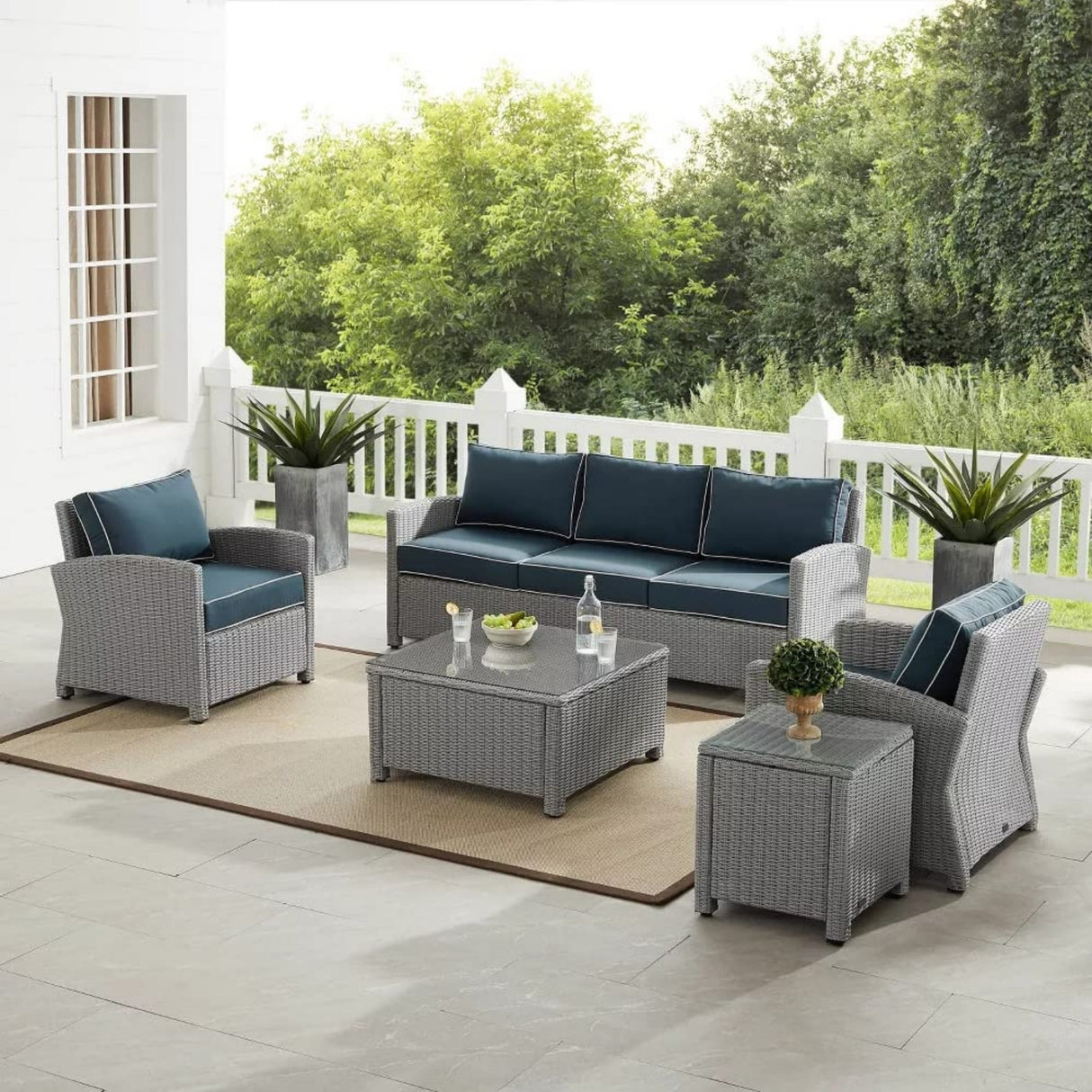 Outdoor Wicker 5-Seater Sofa Set