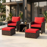 5 Piece Outdoor Patio Wicker Furniture Set