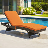 Outdoor Rattan Wicker Chaise Lounger For Poolside