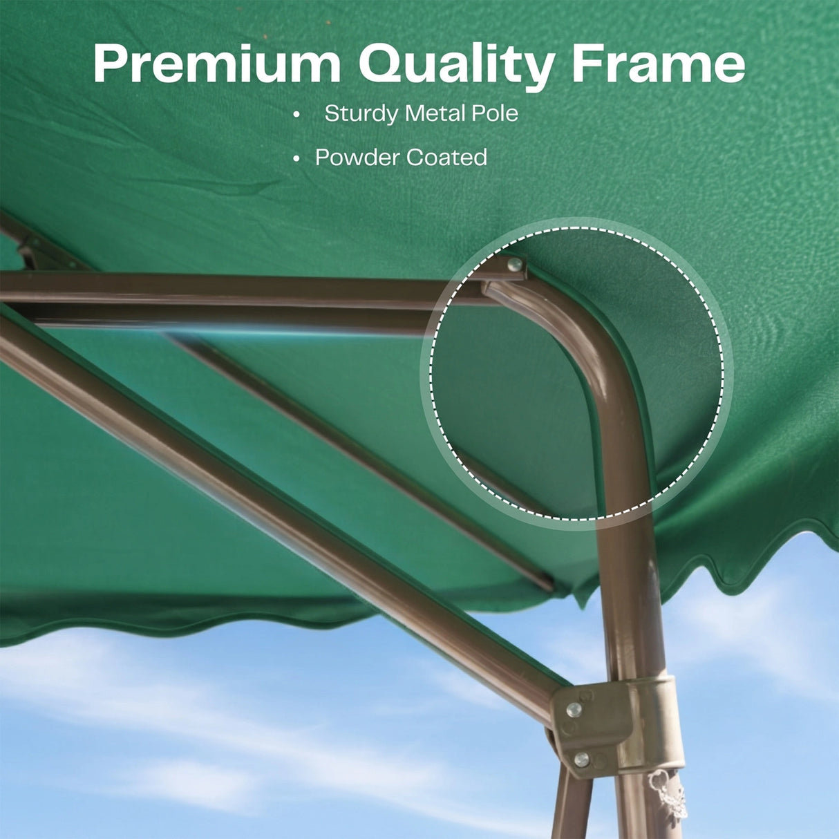 10ft Side Pole Square Shape Outdoor Umbrella With Granite Base (Green)