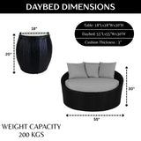 Outdoor Rattan Wicker Daybed with Glass Top Table