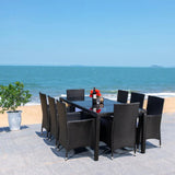 9-Piece Outdoor Rattan Wicker Dinning Table Set