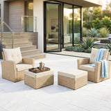 Outdoor Rattan Wicker 4-Piece Patio Sofa Set
