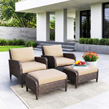 Outdoor 4 Piece Patio Wicker Furniture Set