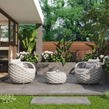 Bird’s Nest Shape 3-Piece Hand-Woven Rope Patio Set