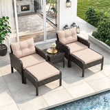 Outdoor Wicker 5-Piece Patio Sofa Set