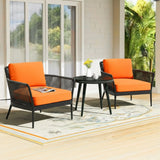 Outdoor 3 Piece All-Weather Rope Patio Set