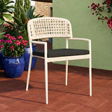 Outdoor Rope Dining Chair with Cushion (Platinum & Black)