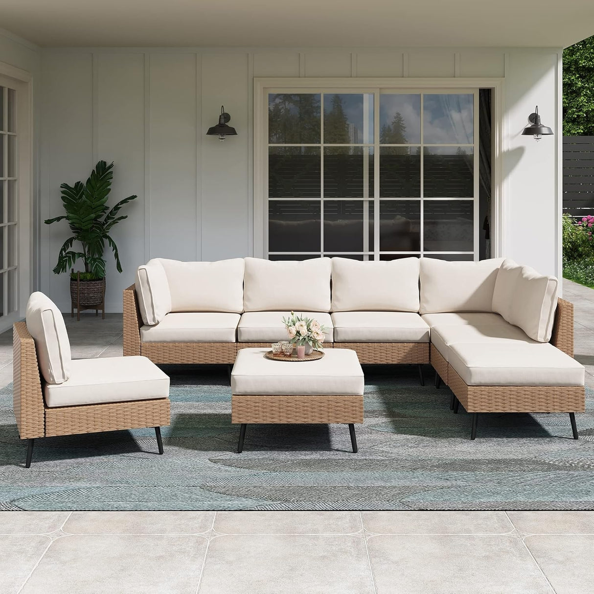 Outdoor Rattan Wicker 8-Seater Sofa Set