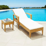 Outdoor Wicker Lounge Chair With Side Table