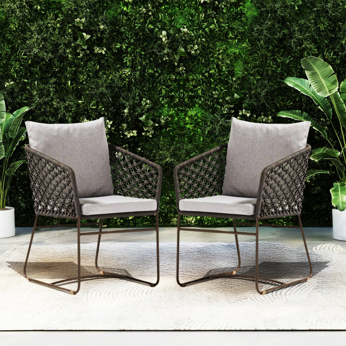 Outdoor Rope 2-Piece Patio Chairs