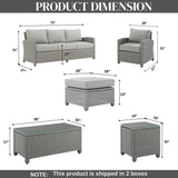 7 Piece Outdoor Wicker Conversation Furniture Set