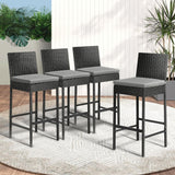 4-Piece Outdoor Rattan Wicker Bar Chairs