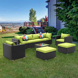 6-Piece Outdoor Conversation Set (Black/Green)