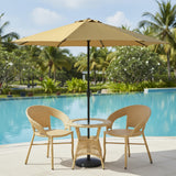 Outdoor Wicker 3-Piece Patio Set with Outdoor Umbrella