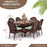 Outdoor All-Weather Resistant Rattan Wicker 7-Piece Dining Set