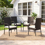 4-Piece Outdoor Rattan Wicker Patio Dining Chairs