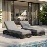 Outdoor All-Weather Rope Lounger Set of 2 (Grey)
