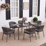 All Weather Resistant 7-Piece Outdoor Dining Set (Grey)