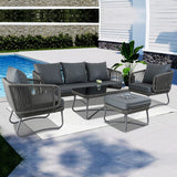 Outdoor Rope 6-Seater Sofa Set