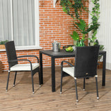2-Piece Outdoor Rattan Wicker Patio Dining Chairs