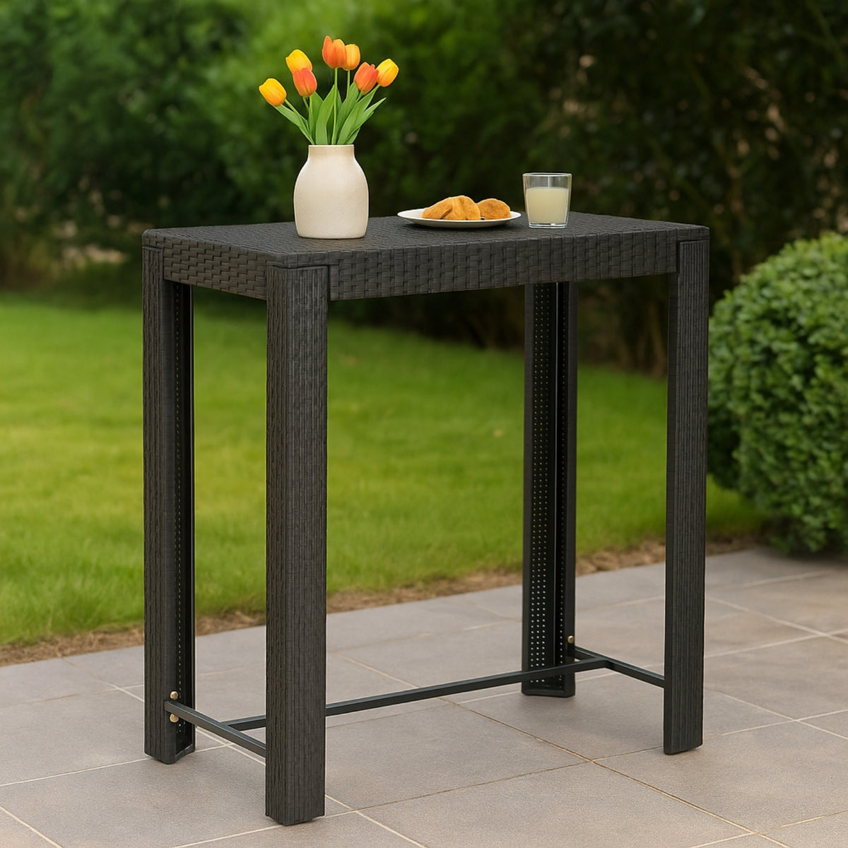 Outdoor Rattan Wicker High Top Bar Table – Devoko