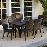 Outdoor All-Weather Resistant Rattan Wicker 7-Piece Dining Set