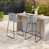 2-Piece Outdoor Rope Bar Chairs – Stylish Comfort Built to Last