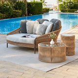 Outdoor Patio Rope Daybed With Center and Side Tables
