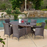 7-Piece Outdoor Rattan Wicker Dining Table Set