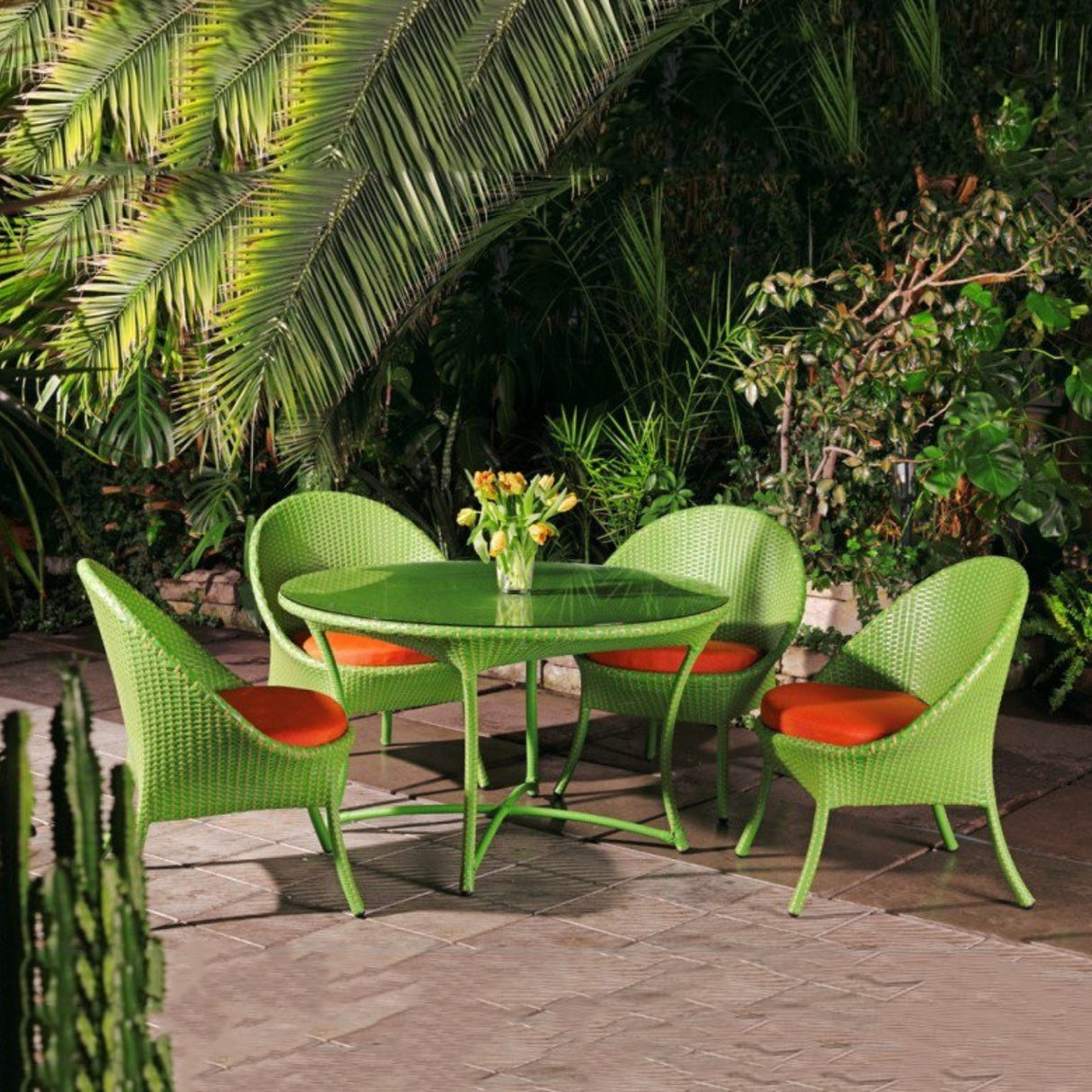 Outdoor All-Weather Resistant Rattan Wicker 5-Piece Dining Set
