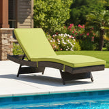 Outdoor Rattan Wicker Chaise Lounger For Poolside