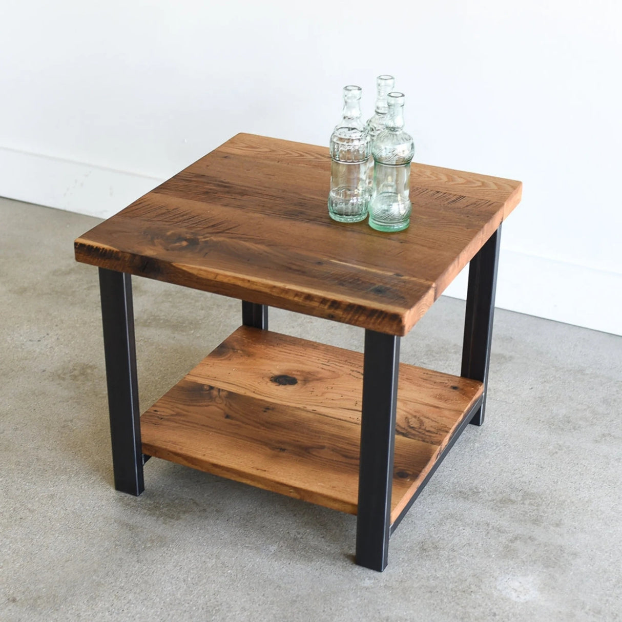 Solid Sheesham Wood Top 2-Tier Coffee Table