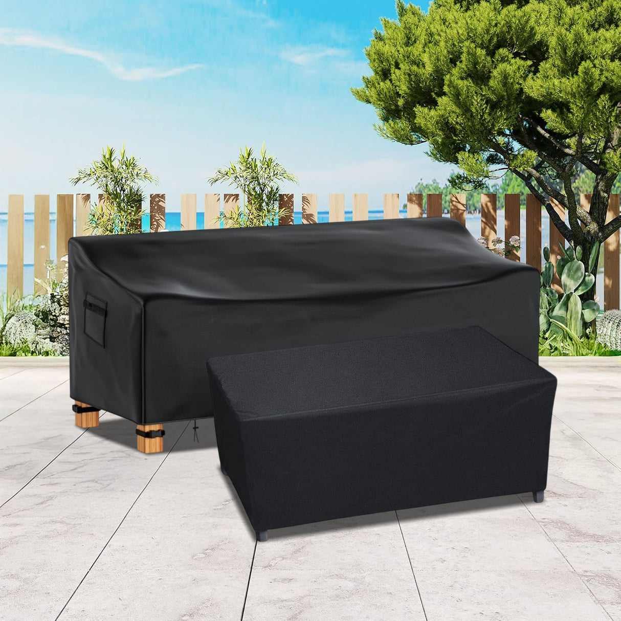 Outdoor Triple Seater With Table Sofa Cover