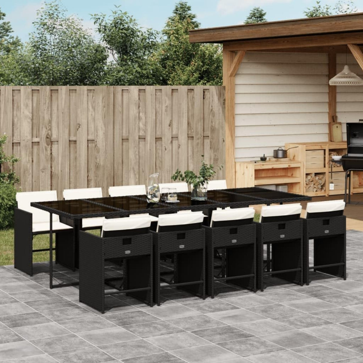 11-Piece Outdoor Rattan Wicker Dinning Set