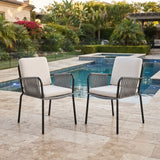 2-Piece Outdoor Rope Patio Dining Chairs