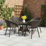 5-Piece Outdoor Rattan Wicker Patio Bistro Set
