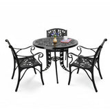 Outdoor 4-Piece Cast Aluminum Patio Bistro Set (Black)