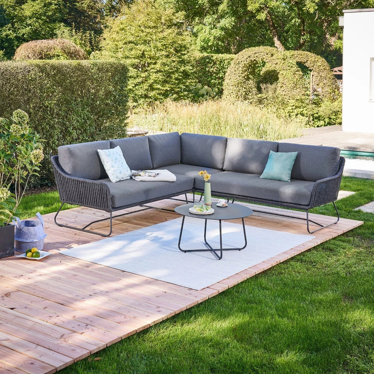 5-Seater L-Shape Outdoor Rope Sofa Set