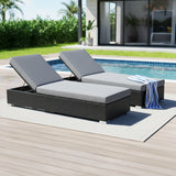 Outdoor 2-Piece Chaise Lounge Chair with Adjustable Settings and Cushions