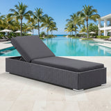 Outdoor All-Weather Rattan Wicker Lounger (Black)