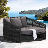 Outdoor Rope Braided Patio Furniture Daybed (Grey)