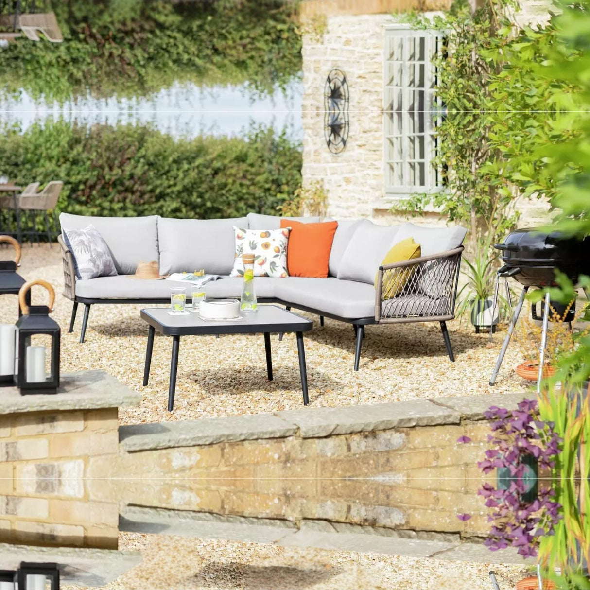 Outdoor L-Shape All Weather Handwoven Rope Sofa Set
