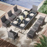 10-Piece Outdoor Patio Rattan Dining Set