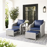 Outdoor Rattan Wicker 5 Piece Patio Sofa Set