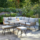 L-Shape Outdoor Rope Sofa Set